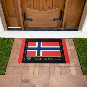 Paillasson Norvège et Norvège Pavillon de famille/sports Bi
