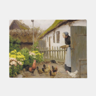 Paillasson Nourrir les poules (par H.A. Brendekilde)