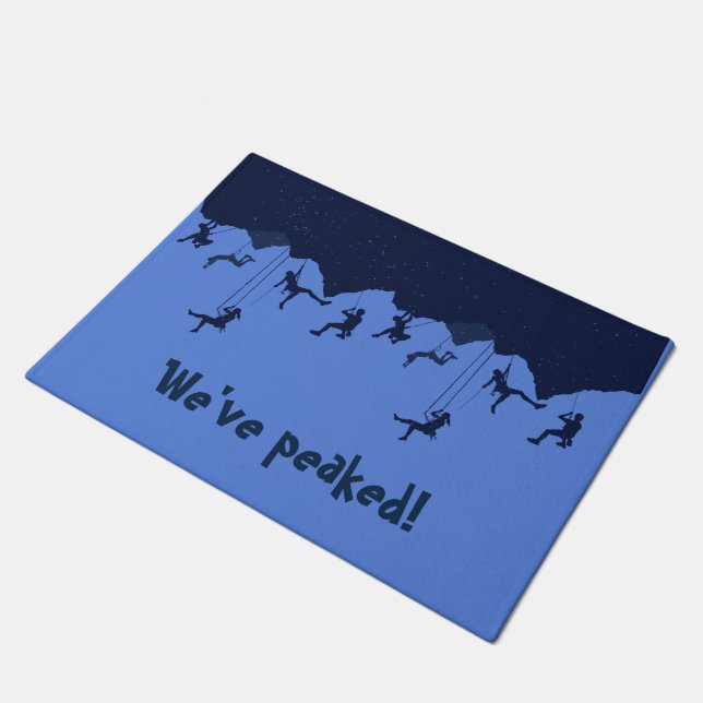 Paillasson Nous avons atteint le sommet Fun Blue Rock Climber (Incliné)