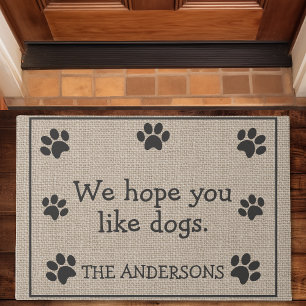 Paillasson Nous espérons que vous aimez les chiens drôles