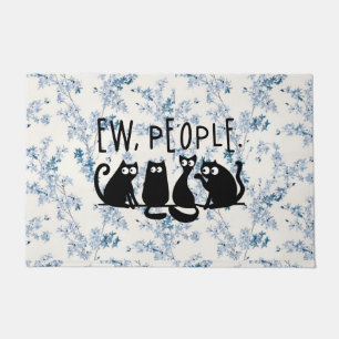 Paillasson Nouveaux gens drôle Meowny Chats Noirs