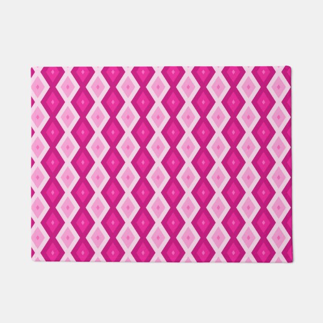 Paillasson Nuances de motif de diamant fuchsia (Devant)