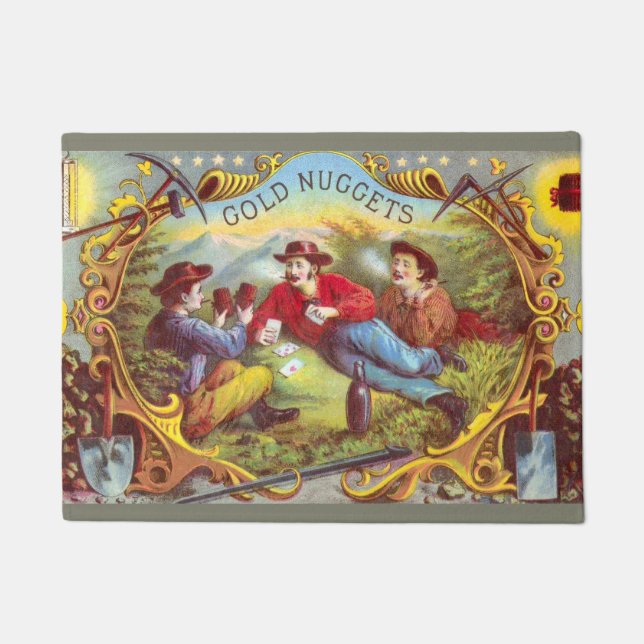 Paillasson Nuggets d'or Antique Étiquette Cigar (Devant)