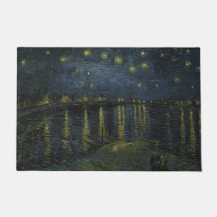 Paillasson Nuit étoilée sur le Rhône, peinture à l'huile Van 