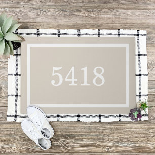 Paillasson Numéro d'adresse personnalisée en beige clair