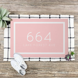 Paillasson Numéro d'adresse personnalisée Petal Pink