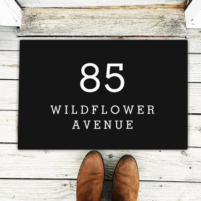 Paillasson Numéro de la maison Nom de la rue Adresse moderne  (Créateur téléchargé)