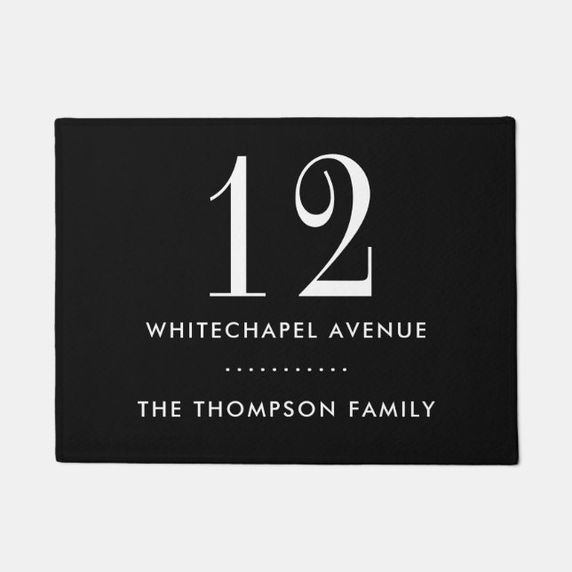Paillasson Numéro de maison Adresse Nom de famille (Devant)