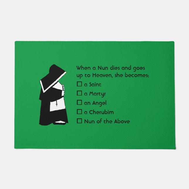 Paillasson Nun Fun - humour propre, Nun Heaven Joke (Devant)