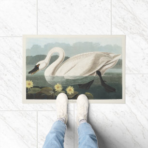 Paillasson Nymphéa Cygne Blanc Audubon Vintage Art