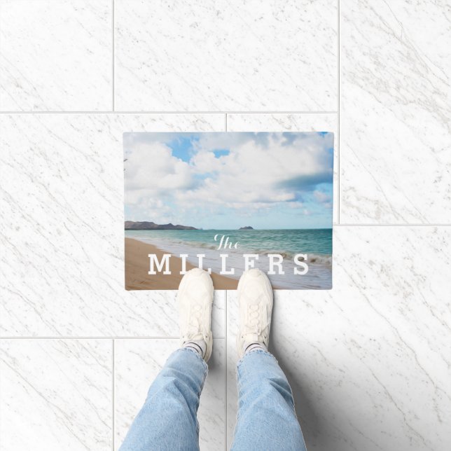 Paillasson Oahu Hawaii Ocean Waves & Beach (Intérieur)