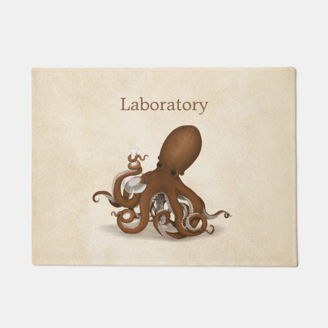 Paillasson Octopus Avec Fiole De Verre Porte De Laboratoire D (Devant)