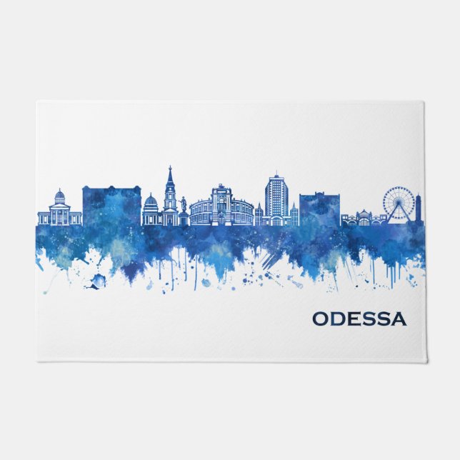 Paillasson Odessa Ukraine Skyline Blue (Devant)