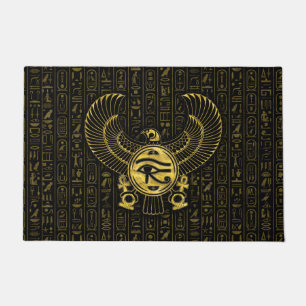Paillasson Oeil égyptien de Horus - d'or et de noir de Wadje