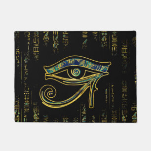 Paillasson Oeil égyptien de Horus sur les hiéroglyphes et l