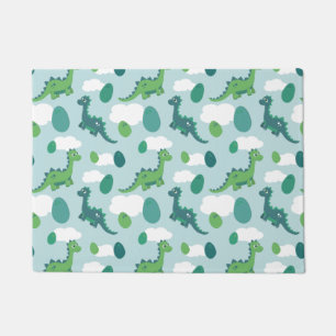 Paillasson OEufs de dinosaure bleu vert pâté