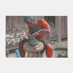 Paillasson Ogre Oni Fabriquant Japonais Poterie Imaginaire Po