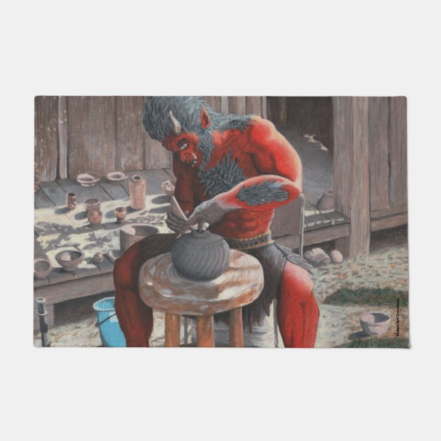 Paillasson Ogre Oni Fabriquant Japonais Poterie Imaginaire Po (Devant)