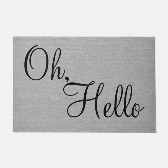 Paillasson Oh, Bonjour citation drôle disant humour hipster g (Devant)