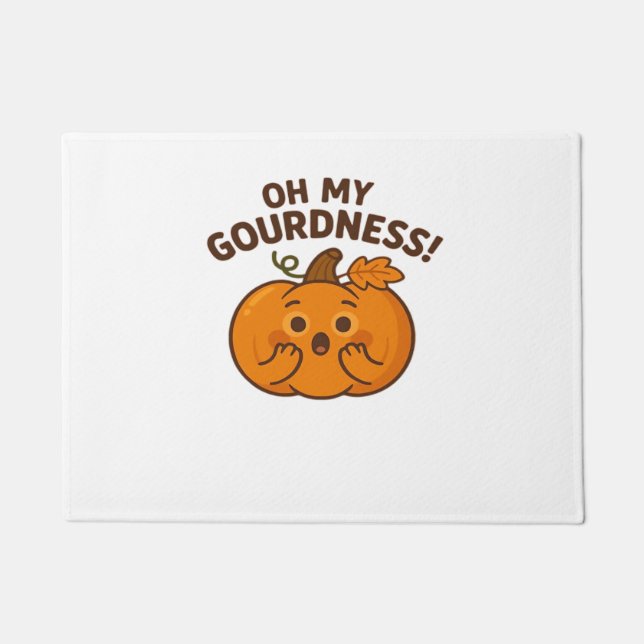 Paillasson Oh Ma Gourde ! - Surpris Citrouille Kawaii Art Cl (Devant)