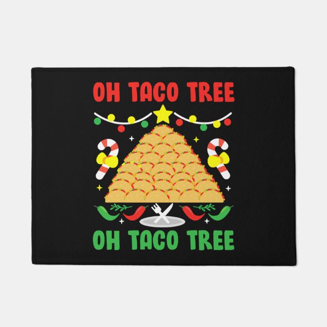 Paillasson Oh Taco Tree Food mexicain Taco Lover Noël (Devant)