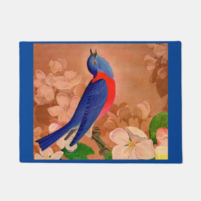 Paillasson oiseau bleu de bonheur (Devant)