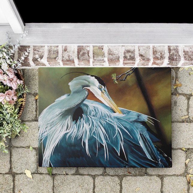 Paillasson Oiseau de héron bleu (Créateur téléchargé)