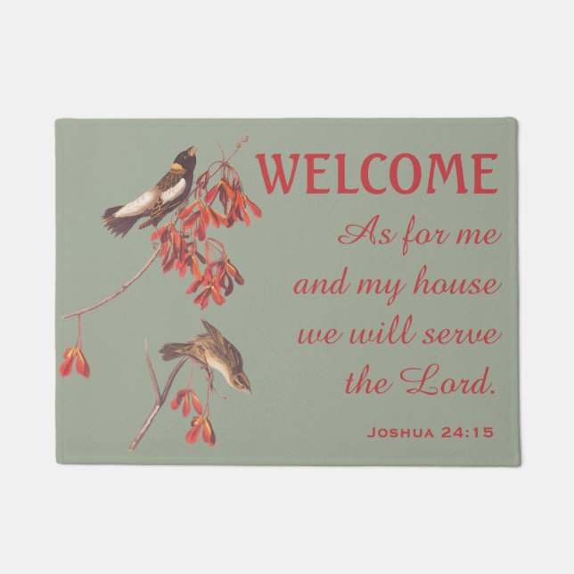 Paillasson Oiseaux de bruissement de riz et natte de verse (Devant)