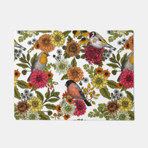 Paillasson Oiseaux de jardin et fleurs 1