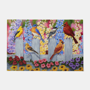 Paillasson Oiseaux de printemps colorés Jardin Fête