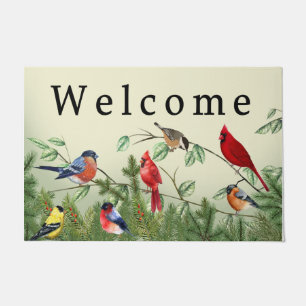 Paillasson Oiseaux Sur Le Mat De Porte D'Arbre, Mat De Porte