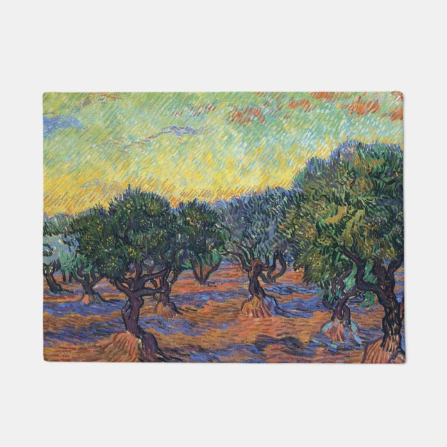Paillasson Oliveraie de Vincent Van Gogh Impressionnisme Art (Devant)