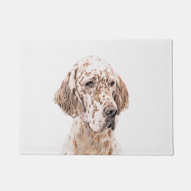 Paillasson Orange Belton Painting Dog Art (Devant)