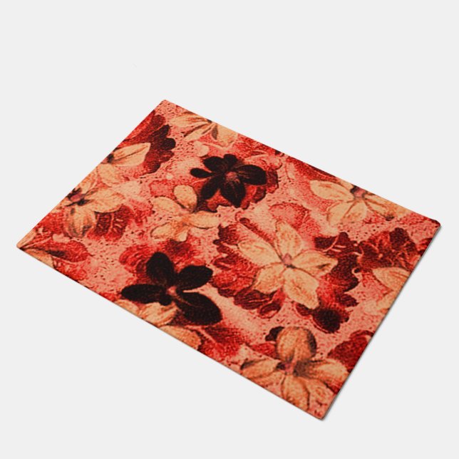 Paillasson Orange brûlée florale vintage (Incliné)