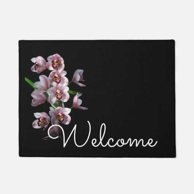Paillasson Orchid insanity on Black (Devant)