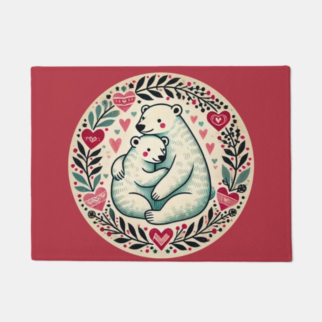 Paillasson Ours polaires Ours de Saint Valentin (Devant)