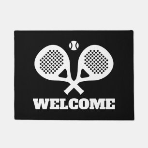 Paillasson Padel personnalisé raquette sport logo bienvenue