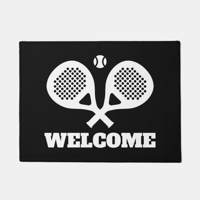 Paillasson Padel personnalisé raquette sport logo bienvenue (Devant)