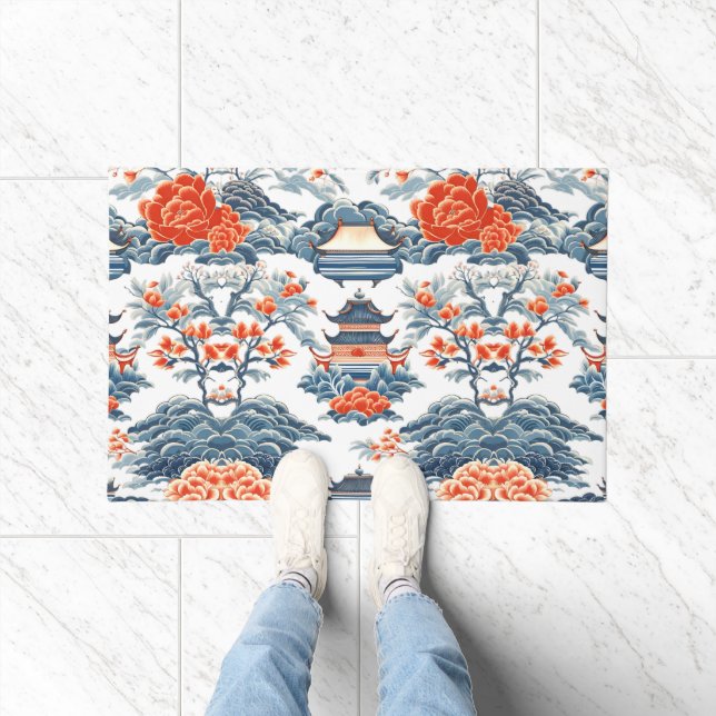 PAILLASSON PAGODES ET FLEURS (Intérieur)