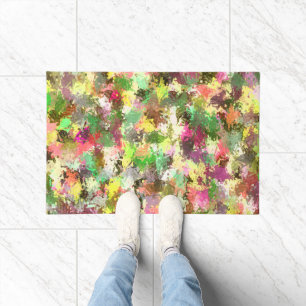 Paillasson Paint Splatter Automne Couleur Feuilles Abstraits