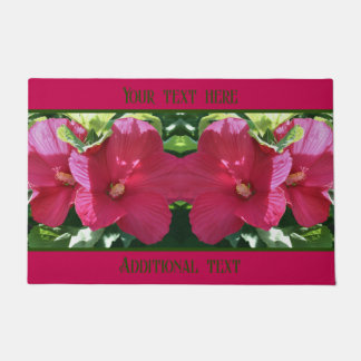 Paillasson Paire de fleurs rouge Hibiscus Gros plan Personnal