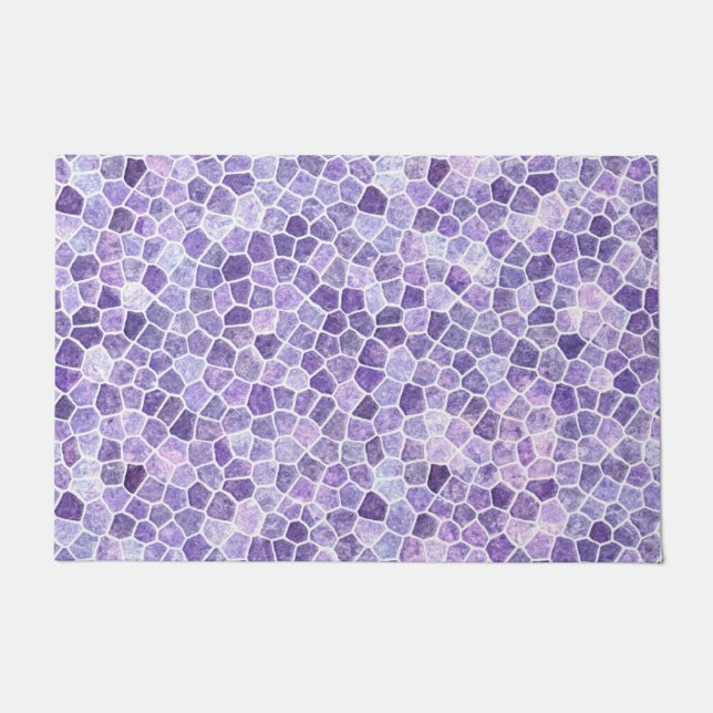 Paillasson Pale Lilas Et Violet Pavé Patchwork Terrazo Pa (Devant)