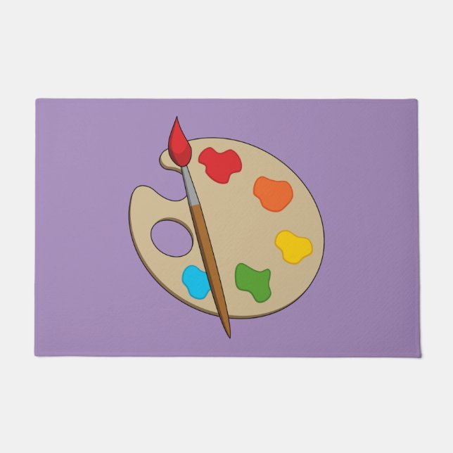 Paillasson Palette Artiste avec pinceau (Devant)