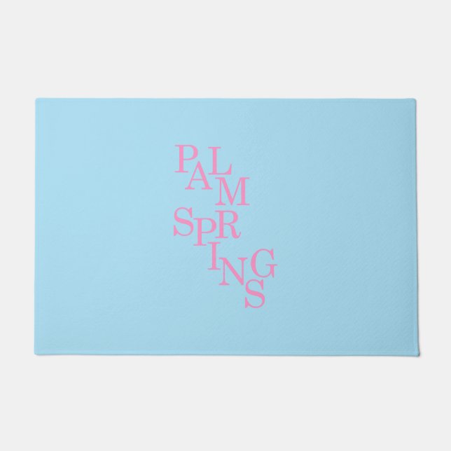 Paillasson Palm Springs Rose Et Bleu (Devant)
