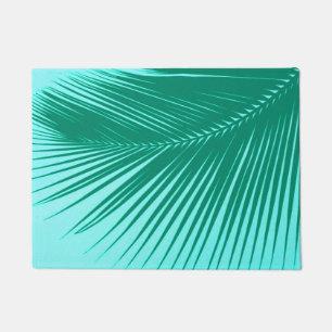 Paillasson Palmette - turquoise et aqua
