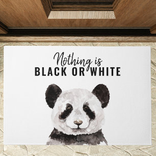 Paillasson Panda Funky Moderne Noir Et Blanc Avec Citation