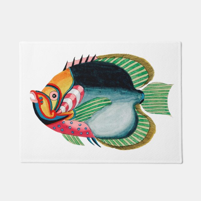 Paillasson Panier à porte de poisson d'époque (Devant)