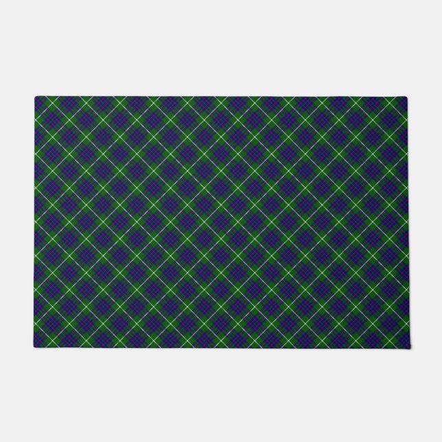 Paillasson Panier bleu vert tartan MacIntyre (Devant)