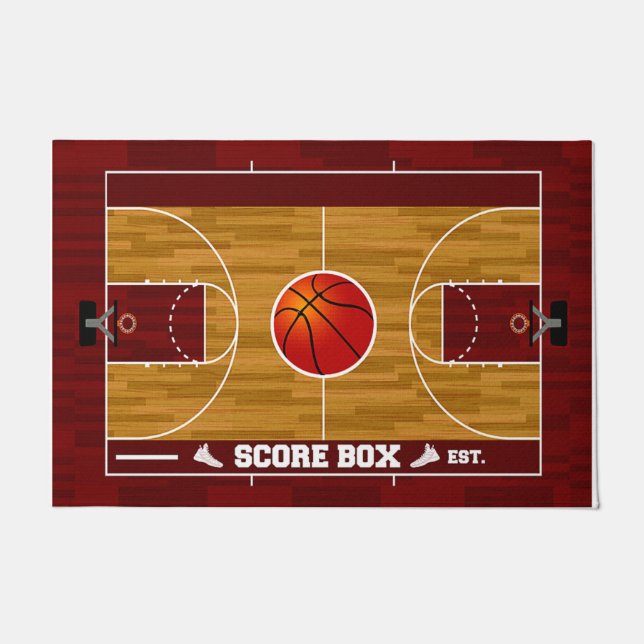 Paillasson Panier en caoutchouc de terrain de basket (Devant)