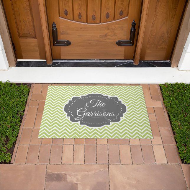 Paillasson Panier personnalisé Chevron Vert (De plein air)